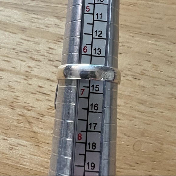 New Zebra Calcite Yellow Lace Agate Silver Overlay Ring Size 6.5 - Picture 3 of 5